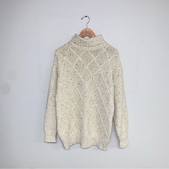 Weekend Editions Vintage Sweater Size Small Oversized Ivory Speckled  Wool Blend - Picture 2 of 7